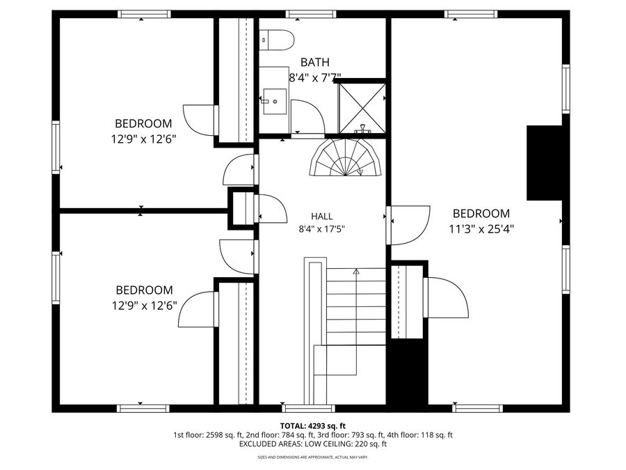 Floor plan: residence, second floor of the guest wing